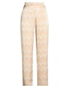 Hemisphere Cashmere Woman Pants Beige Size Xl Silk, Elastane In Sand