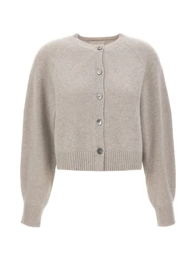 Hemisphere Cropped Raglan-sleeve Cardigan In Gray