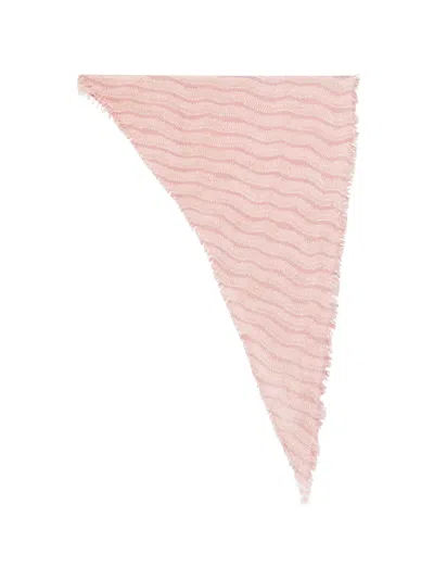 Hemisphere Fringed Scarf In Pink