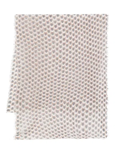 Hemisphere Geometric-pattern Scarf In Neutral