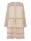 Hemisphere Houndstooth-pattern Tiered Dress In Gray