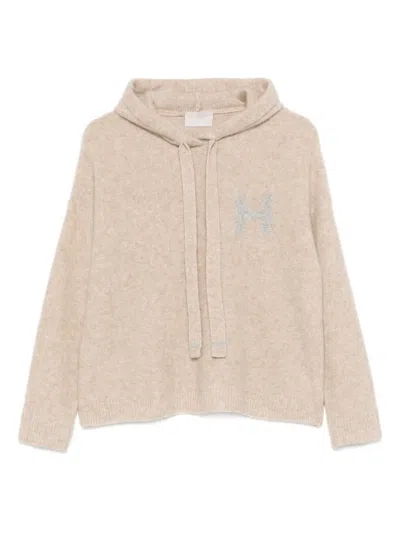 Hemisphere Logo Hooded Hoodie In Neutral