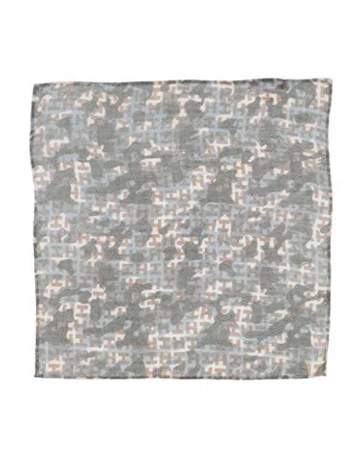 Hemisphere Man Scarf Sage Green Size - Wool, Linen In Gray