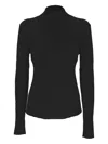 Hemisphere Ribbed Black Sweater In Black