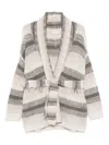 Hemisphere Striped Belt-fringed Cardigan In Multi