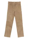 Hemisphere Suede Trousers In Brown