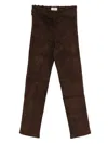 Hemisphere Suede Trousers In Brown