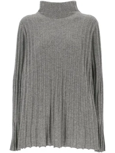 Hemisphere Ribbed Roll-neck Sweater In Gray