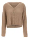 Hemisphere Textured Single-button Cardigan In Brown