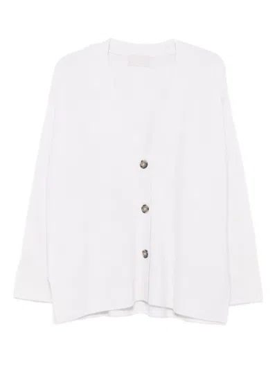 Hemisphere V-neck Cardigan In White