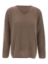 Hemisphere V-neck Jumper In Brown