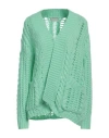 Hemisphere Woman Cardigan Light Green Size M Cashmere, Cotton In Green