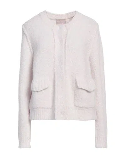Hemisphere Woman Cardigan Light Grey Size L Cashmere, Cotton In White