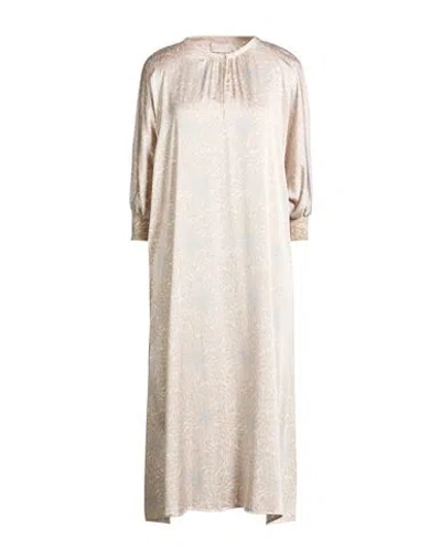 Hemisphere Woman Midi Dress Beige Size S Silk, Elastane In Sand
