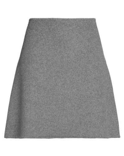 Hemisphere Woman Mini Skirt Grey Size Xs Wool In Gray