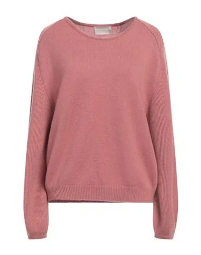 Hemisphere Woman Sweater Antique Rose Size L Cashmere In Pink