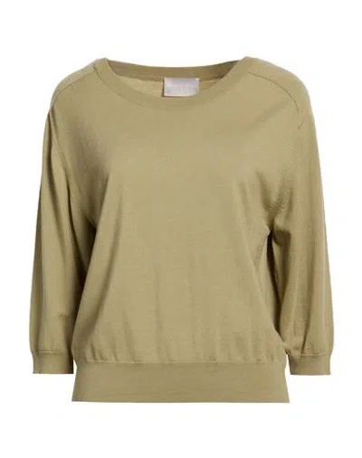 Hemisphere Woman Sweater Khaki Size 10 Merino Wool, Elastane In Sand