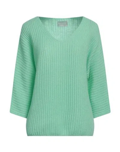 Hemisphere Woman Sweater Light Green Size 10 Cashmere, Cotton