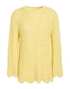 Hemisphere Woman Sweater Yellow Size 6 Cotton, Silk, Cashmere In Yellow