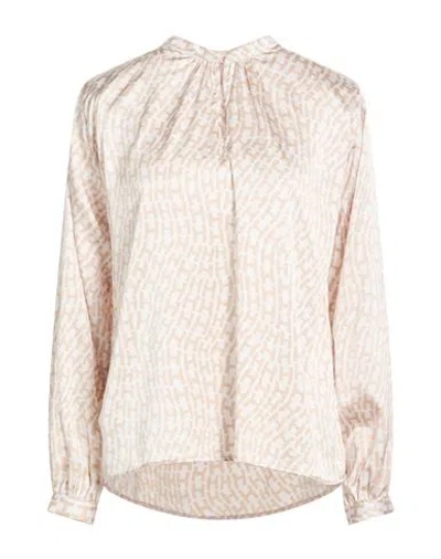 Hemisphere Woman Top Beige Size S Silk, Elastane In Sand