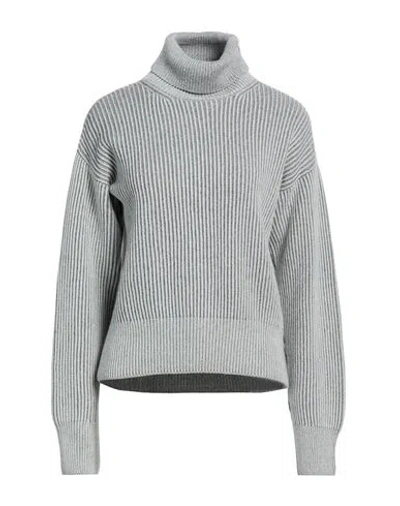 Hemisphere Woman Turtleneck Light Grey Size L Wool, Viscose, Cashmere In Gray