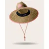 Hemlock Bare Straw Lifeguard Hat In Coral Trim