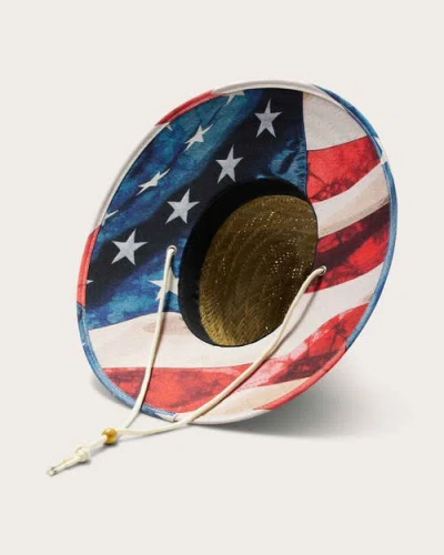 Hemlock Brave Big Kids Straw Lifeguard Hat In Usa Flag