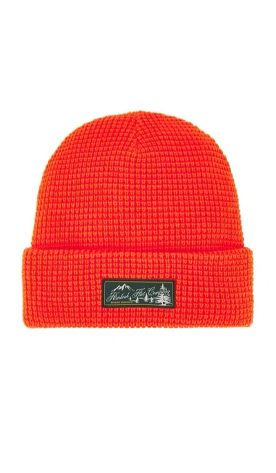 Hemlock Hat Co Meadows Waffle Beanie In Orange