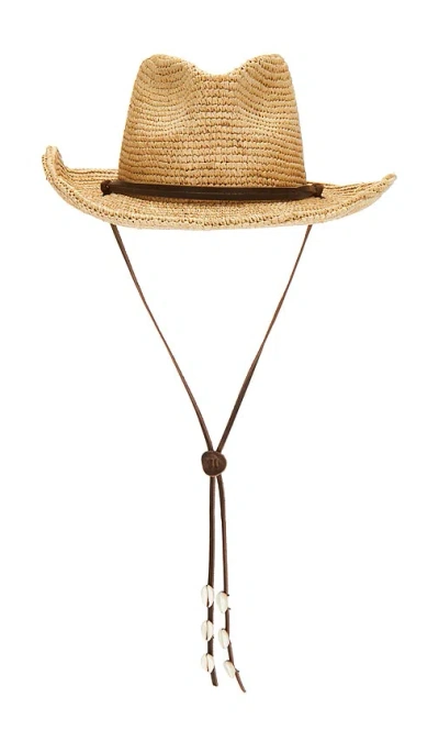 Hemlock Hat Co Packable Raffia Cowboy Hat In Neutral