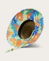 Hemlock Ross Big Kids Straw Lifeguard Hat In Abstract Floral