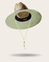 Hemlock Solid Straw Lifeguard Hat In Solid Green