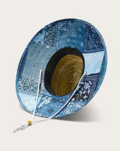Hemlock Wyatt Straw Lifeguard Hat In Blue Bandana