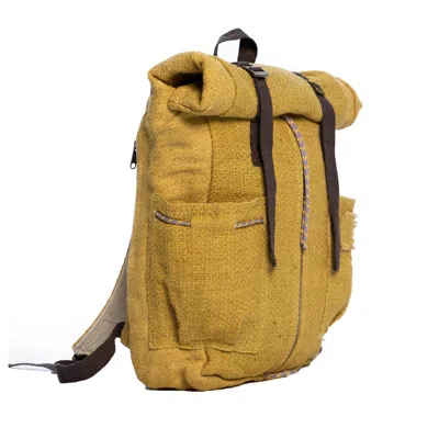 Hemper Handmade S.l. Men's Yellow / Orange Nuptse Mustard Backpack In Animal Print