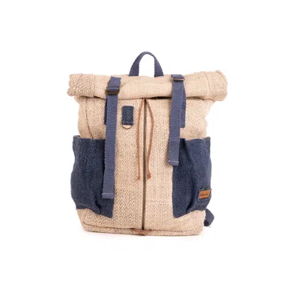 Hemper Handmade S.l. Women's Blue / White Nuptse Backpack Natural And Indigo