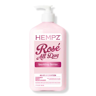 Hempz Rose All Day Body Moisturizer - 17 oz In Pink