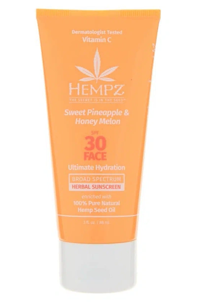 Hempz Sweet Pineapple & Honey Melon Herbal Facial Sunscreen Spf 30 In White