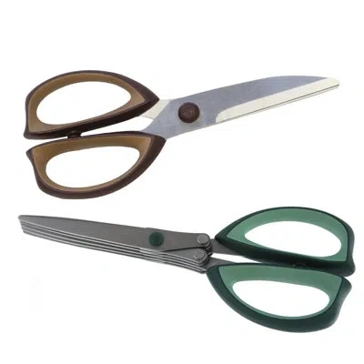 Henckels 2-piece Kitchen And Herb Shears Set In Green;brown