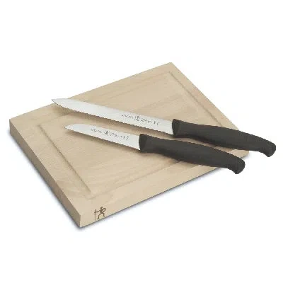 Henckels 3-piece Bar Knife & Board Set In Black