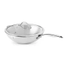 Henckels Aragon Stainless Steel 12.5" Wok With Lid In Silver
