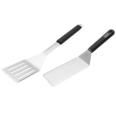 Henckels Bbq 2-pc Stainless Steel Griddle Spatula Set In Black