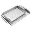 Henckels Bbq 2-pc Stainless Steel Grill Topper And Basket Set In Silver