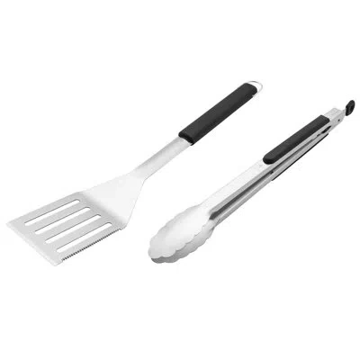 Henckels Bbq 2-piece Stainless Steel Grill Tool Set In Stainless Steel;black