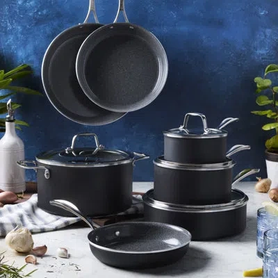 Henckels Capri Ceramic 11-pc Aluminum Ceramic Nonstick Cookware Set In Black