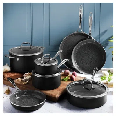 Henckels Capri Cookware Set Grey 11 Piece, Aluminum In Black;white