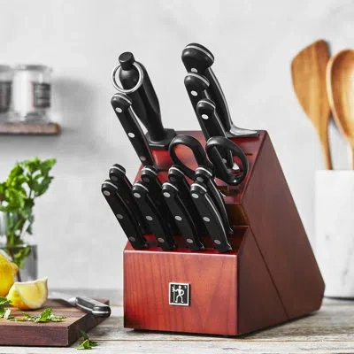 Henckels Classic Precision 16 Piece Knife Block Set In Black