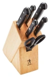 Henckels Cutlery 7-piece Knife Block Set In Black