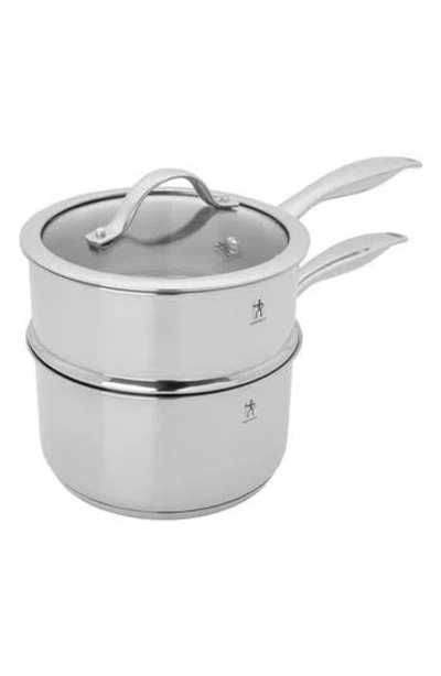 Henckels Cutlery Aragon 2.5-quart Stainless Steel Steamer & Sauce Pan With Lid In Silver
