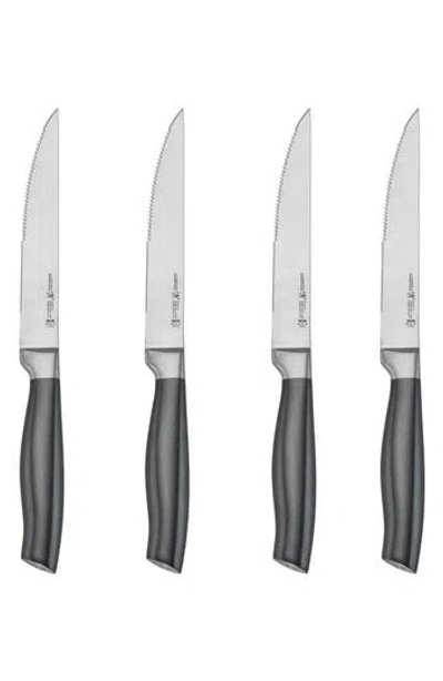 Henckels Cutlery Graphite 4-piece Steak Knife Set In Gray