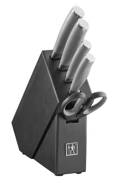 Henckels Cutlery Modernist 6-pc Knife Block Set In Silver