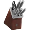 Henckels Cutlery Modernist 7-piece Stainless Steel Block Set In Silver
